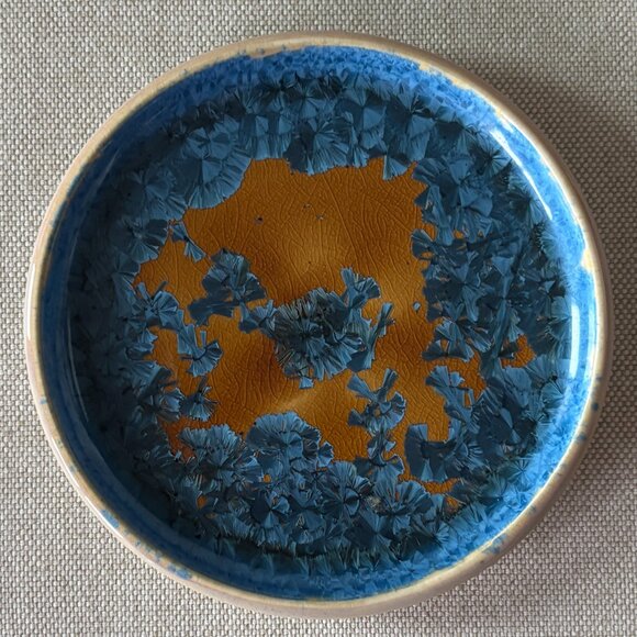 Crystalline Pottery Vase and Plate Handmade 2 Piece Set - Picture 7 of 11